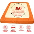 thumbnail image 6 of Super Soft and Durable​​ Microfiber Fitted Sheet, Machine Washable Fitted Bed Sheet with 15 inches Deep Pocket, Queen, 60 x 80 inches, Orange, 6 of 7