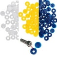 thumbnail image 2 of 50pcs Furniture Decorative Cover Plastic Hinged Fold Snap Caps Plastic Screw Caps Blue, 2 of 9