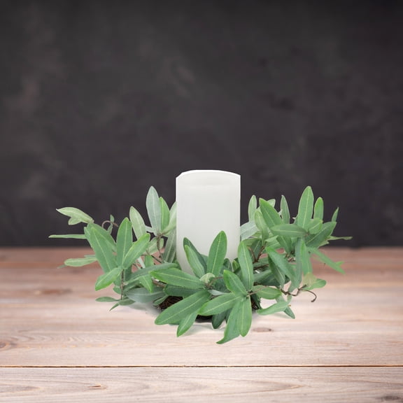 Melrose Olive Leaf Artificial Candle Ring - 14.5"