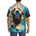 thumbnail image 3 of Sikiie Dog Underwater Adventure Men's Cuban Shirt, Hawaiian Shirts, Business Casual Button Down Shirts, Short Sleeve Shirt-Small, 3 of 5