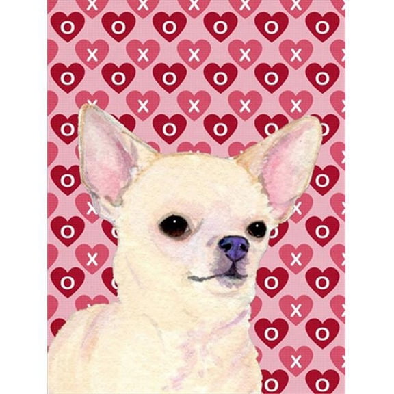 11 x 15 In. Chihuahua Hearts Love And Valentines Day Portrait Flag, Garden Size