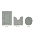 thumbnail image 2 of Better Trends 3 Piece Bathroom Rugs Set 100% Cotton U-Shape Toilet Rug Soft, Water Absorbent Reversible Machine Washable for Bathroom Decor Toilet Base Silver Lux Collection, 2 of 4