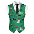 thumbnail image 5 of Yuyamidu Cute Dachshund Mens Suit Vest Xmas Tree Business Formal Dress Vests for Men Size M Christmas Casual Wedding Tuxedo Party Waistcoat, Green, 5 of 7