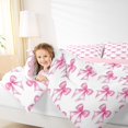 thumbnail image 5 of Homewish Lovely Bow Knot Bedding Comforter Set,Cartoon Bowtie Ribbon Twin Comforter Sets,Pink White Bedding Set For Girl Kids,Microfiber Bedroom Decor Reversible,2 Pieces, 5 of 9