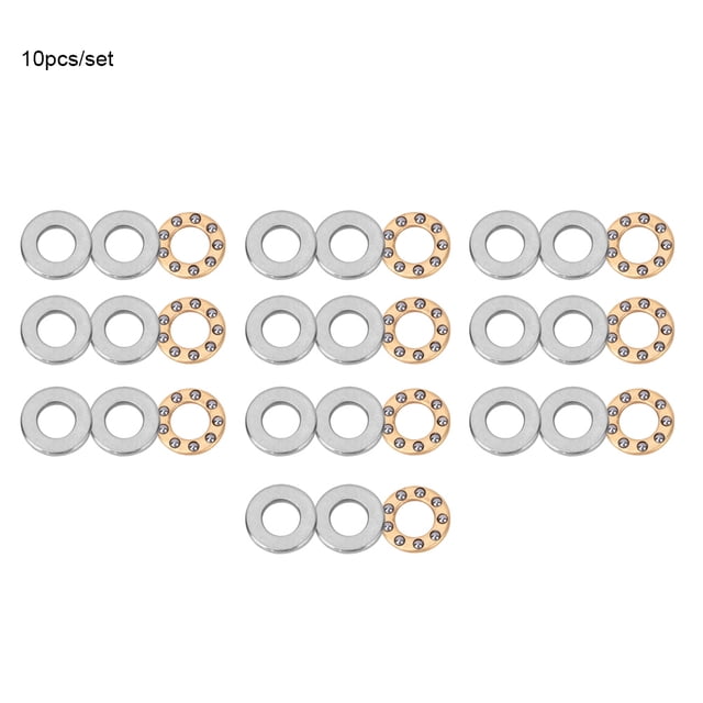Cojinete de acero plano, 10 piezas Cojinete de bolas de empuje Cojinete de bolas de metal Diseño exquisito