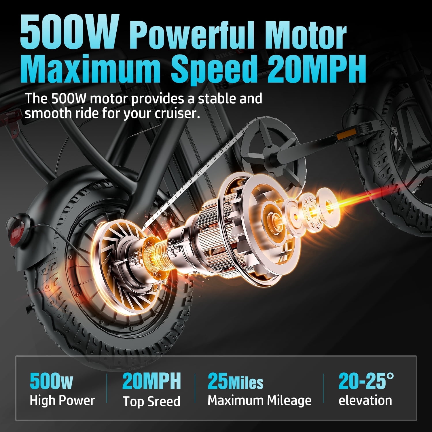 14" Electric Bike with Dual Front Suspension，500W Folding Ebike, Up to 25Miles 20MPH, 48V Removable Lithium-Battery, Stylish 14" Foldable Commuting Electric Bicycle for Women & Men
