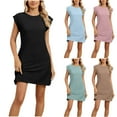 thumbnail image 2 of gakvbuo Summer Tank Dress For Women Mini Dress Sundress Women's Solid Color Sleeveless Round Neck Loose And Comfortable Pocket Dress, 2 of 8