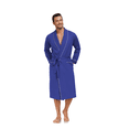 thumbnail image 4 of EA'S SECRET 100% Cotton Mens Robe Lightweight Long Kimono Bathrobe with Pockets Cozy Knit Spa Robes Breathable Shower Bath Robes(Cobalt Blue,L), 4 of 8