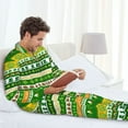 thumbnail image 6 of Disketp St. Patrick's day in green colors for Pajamas Set Long Sleeve Sleepwear Mens Button Down Nightwear Pj Sets-X-Large, 6 of 7