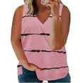 thumbnail image 3 of Lenago Women's Round Neck Casual Loose Sleeveless Striped Tank Tops Print Pattern Blouses Shirts (XL-XXXXXL), 3 of 6