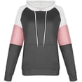 thumbnail image 4 of Sudaderas con capucha de bloque de color para mujer, sudadera de manga larga, jersey, túnica, tops con bolsillo para niñas y adolescentes Xemadio WRMH-135-17, 4 of 7