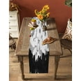 thumbnail image 4 of Black White Table Runner Abstract Graffiti Paint Country Retro Tribal Tablerunners 13 x 120 Inch, Table Decorations Tabletop Scarf for Summer Gathering Holiday Farmhouse Kitchen Dining Decor, 4 of 6