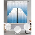 thumbnail image 2 of Blue Ombre Swag Curtains for Living Room/Bedroom Windows, Modern Geometric Abstract Rhombus Striped Kitchen Curtains and Valances Set 36 Inch Length, Light Filtering Swags Valance Curtain Panels, 2 of 5