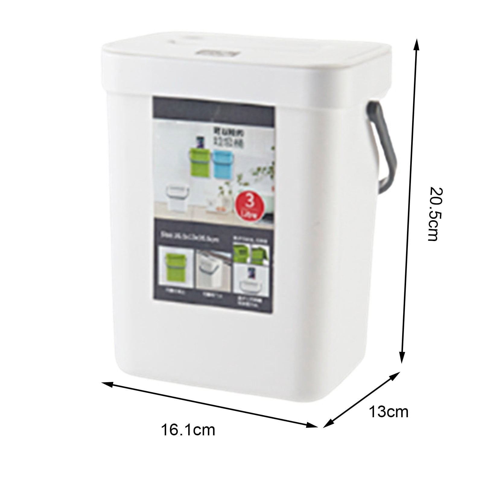 Callipe Kitchen Trash Can Hanging Organic Waste Bin Large Capacity Compact Design Bathroom Garbage Bin Container with Lid