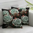 thumbnail image 3 of Throw Pillow Covers  Green Rose Pillow Covers Soft Cozy Pillowcase Farmhouse Decorative Square Cushion Cases for Couch Sofa Bed Living Room Home Decor, 3 of 7