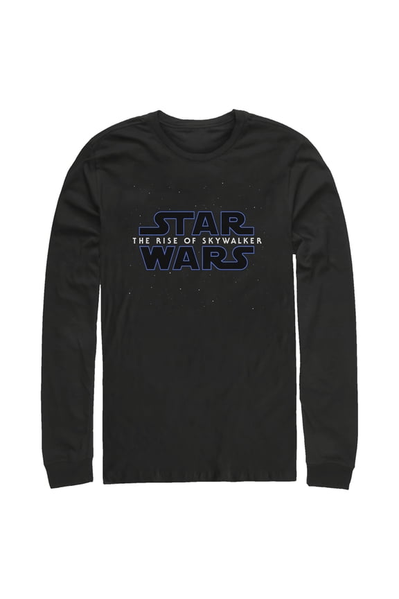 Men's Star Wars: The Rise of Skywalker Starry Logo Long Sleeve Shirt Black Medium