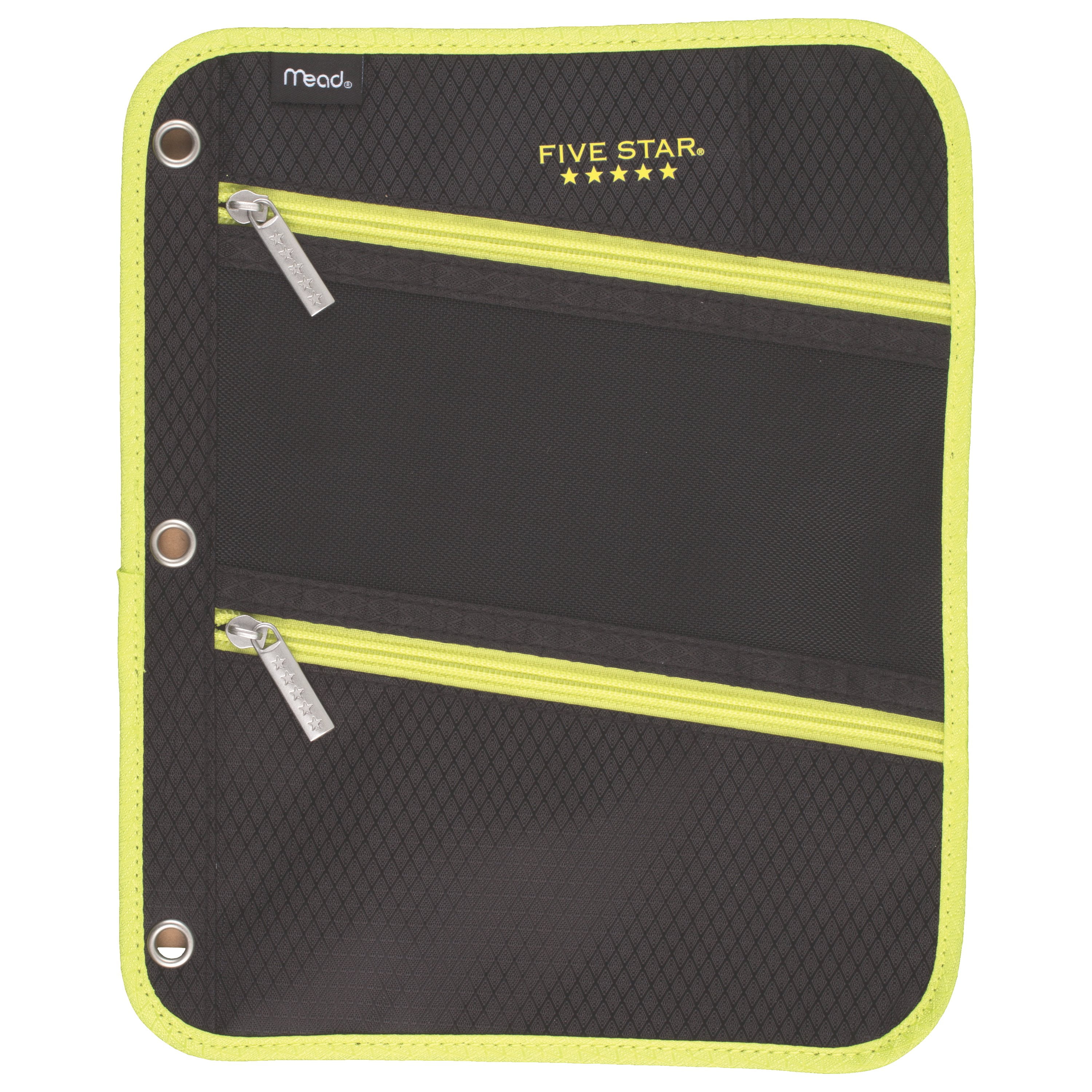 Details about   Mead Five Star Pencil Pouch for Binders 3 Zippered Compartments 11" x 8 3/4" 