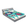 thumbnail image 2 of Ambesonne Animal Fitted Sheet & Pillow Sham Set, Paisley Style Cat Kitten, Full, Multicolor, 2 of 2