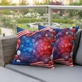 thumbnail image 4 of Independence Day Pillow Covers 2 Pack U. S. Flag Fantasy Firework Colorful Balloon Pillowcase Waterproof Outdoor Throw Pillow Cover for Patio Garden Square Cushion 18”x18”, 4 of 9
