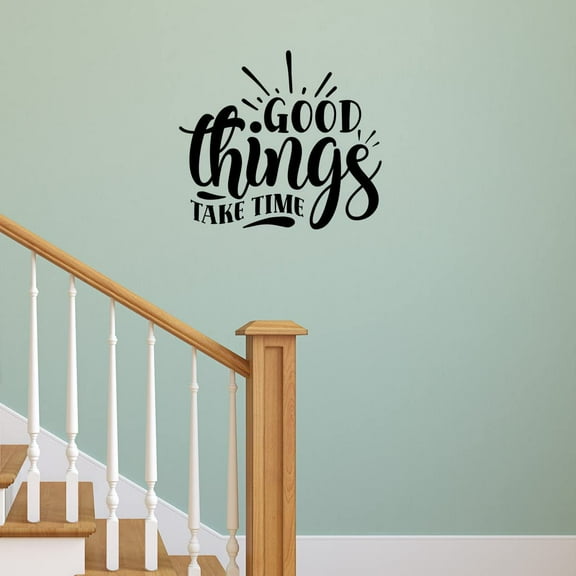 VWAQ Good Things Take Time Motivational Wall Decal Inspirational Home Decor