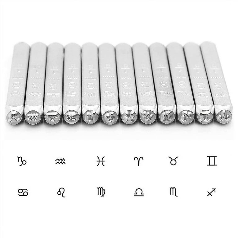 12 Piece Heart-Shaped (Love) Metal Stamp Set, 3mm (1/8 Inch) Metal Punch  Stamp Kit for Metal Punching