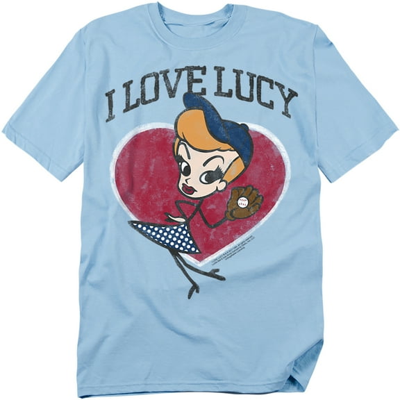 I Love Lucy T-Shirt Baseball Diva Unisex Graphic Tee For Men & Women Light Blue