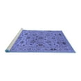 thumbnail image 2 of Ahgly Company Machine Washable Indoor Square Oriental Blue Industrial Area Rugs, 7' Square, 2 of 4