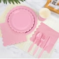 thumbnail image 2 of Inadays 175Pcs Disposable Party Supplies Includes Pink Paper Plates Cup Napkins Forks Spoons Knives, Dinnerware Set for Garden Party Birthday BBQ Baby Shower Wedding, Serve 25 Guests, 2 of 7