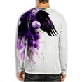 thumbnail image 2 of Men's Eagle 3D Printed Retro Long-Sleeve Shirt Tie Dye T Shirt Round Neck Long Sleeve Tops Purple 3XL, 2 of 3
