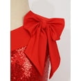 thumbnail image 3 of Aislor Christmas Party Dance Girls Candy Cane Costume Sleeveless One Shoulder Bowknot Tutu Dress Red 12, 3 of 7