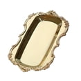 thumbnail image 3 of GROWTH TANK Multifunction Metal Storage Tray Tea Fruit Dish Plate Cake Snack Tray Gold, 3 of 9