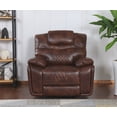 thumbnail image 4 of Sunset Trading Diamond Power Contemporary Faux Leather Recliner in Brown, 4 of 6