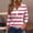 Pink, variant on QHWAUAKFBN T Shirts For Women Loose Fit 3/4 Sleeve Neck Print Daily Tees Tunic Blouses Tshirts Top