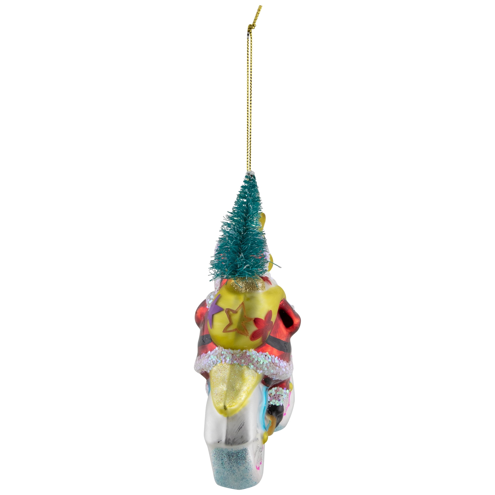 Crocodile Santa Glass Christmas Ornament - 4.25"