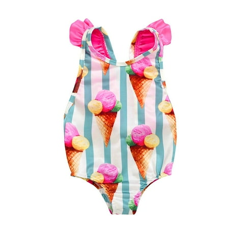 

Dpytoraw Stripe Kids Swimwear Ruffle Toddler Summer Bikini Swimsuit Girls Baby Beach Girls Swimwear Size 6-12 Months