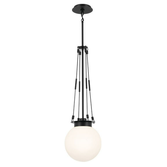 52582BK Kichler Lighting Albers - 1 Light Pendant-33.25 Inches Tall and 10.5 Inches Wide-Black Finish    -Traditional Installation
