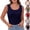 Dark Blue, variant on POIUYTR Women Summer Ribbed Knit Tank Tops Casual Stretch Scoop Neck Sleeveless Shirts Slim Wide Strap Camisole