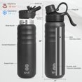 thumbnail image 2 of SINT Vacuum Insulated Water Bottle 24 Oz, Leak Proof - Stainless Steel Water Bottle with Straw, Chug and Spout Lid, Double Walled & Dishwasher Safe, Black, 2 of 5