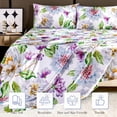 thumbnail image 6 of Luxurious Floral Print Satin Sheets - Silky Soft King Size Bed Sheets, 6 of 7