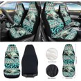 thumbnail image 2 of Jeiento Sea Turtle 12 PCS Front Car Seat Cover Full Set, with Steering Wheel Cover Seat Belt Pad Cover Armrest Box Mat Trash Bin Rear View Mirror Cover Keychain Air Vent Bag Southwest Aztec Teal, 2 of 7