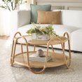 thumbnail image 2 of Safavieh Althea Scandinavian Round Rattan Coffee Table, Natural, 2 of 10