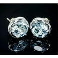 thumbnail image 2 of Aishvi Jewels 4Ct Round Cut Lab-Created Aquamarine Tacori Stud Earrings 14K White Gold Plated, 2 of 4