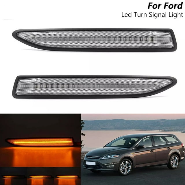 Yimiti 2Pcs Led Dynamic Side Marker Turn Signal Light For Ford For Mondeo Mk4 2007-2015-2Pcs Clear