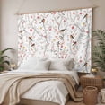 thumbnail image 3 of Flowers Birds Tapestry for Bedroom Wall Hanging Tapestry, Farmhouse Botanical Floral Branches Plants Ceiling Backdrop Tapestries Poster Blanket Wall Decor for Teens Room Living Room Dorm 59" x 79", 3 of 8