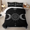 thumbnail image 2 of Feelyou Boho Sun Moon Quilt Full, Vintage Damask Flower Full Bedspread Sets, 3pcs, 1 Comforter and 2 Pillowcases, 2 of 7