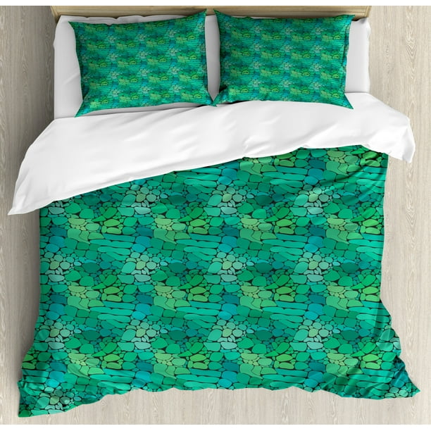 Alligator Duvet Cover Set King Size Exotic Crocodile Snakeskin