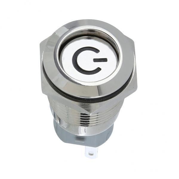 2 Interruptores de Botón para Coche de 12 V CC con Luz LED para Orificio de Montaje de 16 Mm Y 5/8 Pulgadas. Sunnimix Interruptor LED de metal de aluminio para automóvil