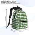 thumbnail image 2 of Disketp Light Green Squares Mochila Ligera Clásica con Múltiples Bolsillos, Mochila Casual para Hombre y Mujer, Ideal para Escuela, Trabajo y Viajes, 2 of 6