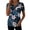 Z16 Navy, variant on Erwazi Women's Short Sleeve Printed Blouse Zip V Neck Trendy Relax Fit Pullover Summer Casual Tops