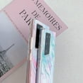 thumbnail image 1 of Estuche, prueba de caída a prueba de golpes de grado militar desde 21 pies, [protección de cuerpo completo] Estuche transparente para teléfono con diseño de flores para mujeres (mármol/rosa), 1 of 3